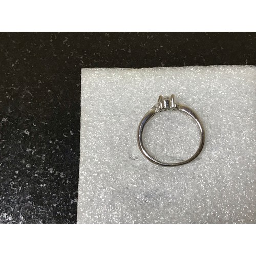 22 - 18ct White Gold Plated Solitaire Stone Ring in size I