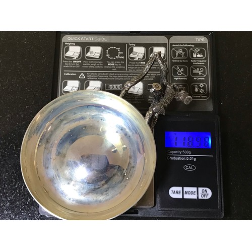 33 - Classic Solid Sterling Silver Wine Tasting Cup with London Hallmarks by Designer Anthony Elsons