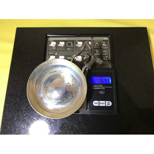 33 - Classic Solid Sterling Silver Wine Tasting Cup with London Hallmarks by Designer Anthony Elsons