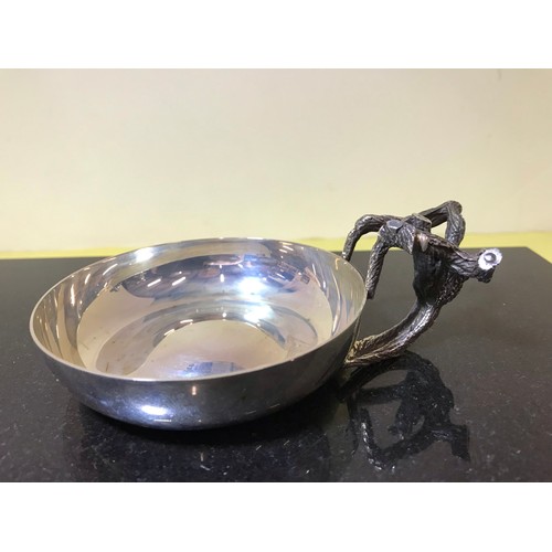 33 - Classic Solid Sterling Silver Wine Tasting Cup with London Hallmarks by Designer Anthony Elsons