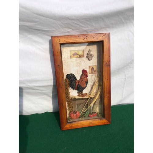 30 - Framed 3D Cockerel kitchen scene