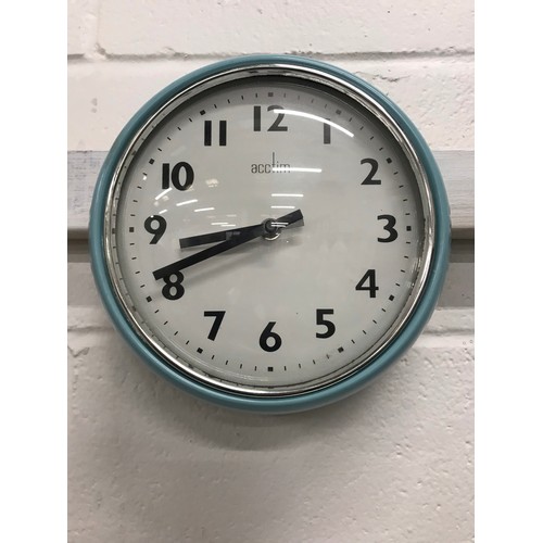 11 - Round clock by acctim in duck blue