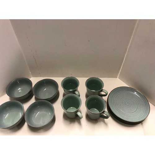 103 - Glazed pottery breakfast set for 4