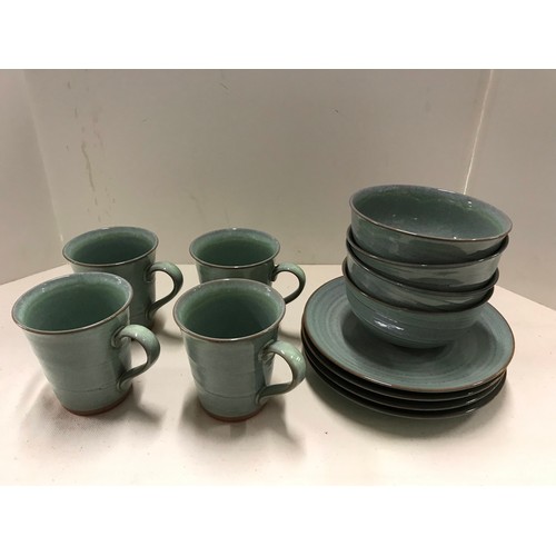 103 - Glazed pottery breakfast set for 4