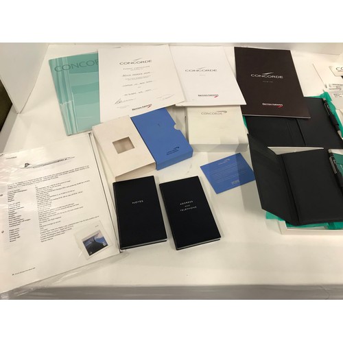 30 - Large collection of concord memorabilia of British Airways livery to include black and green wallets... 