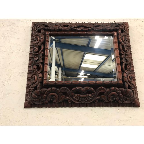 170 - 3D wooden framed bevel edged mirror