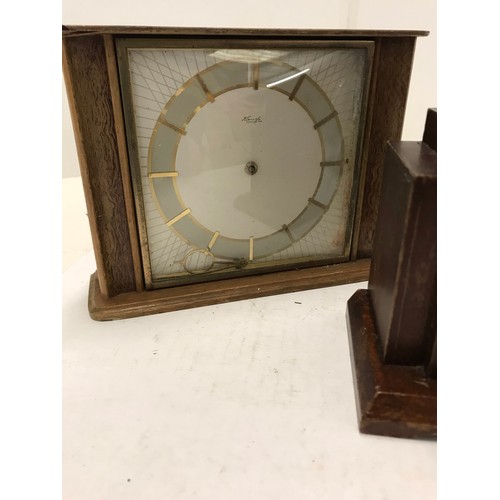 114 - Art Deco Electric mantle clock by FERRANTIplus two others