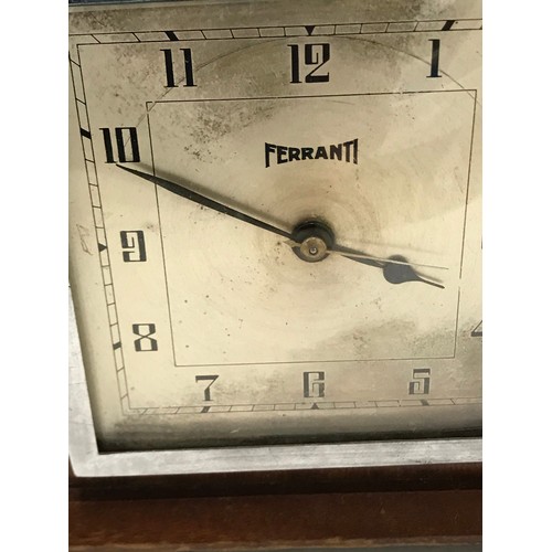 114 - Art Deco Electric mantle clock by FERRANTIplus two others