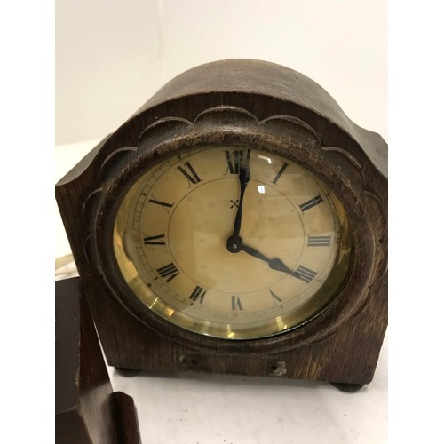 114 - Art Deco Electric mantle clock by FERRANTIplus two others