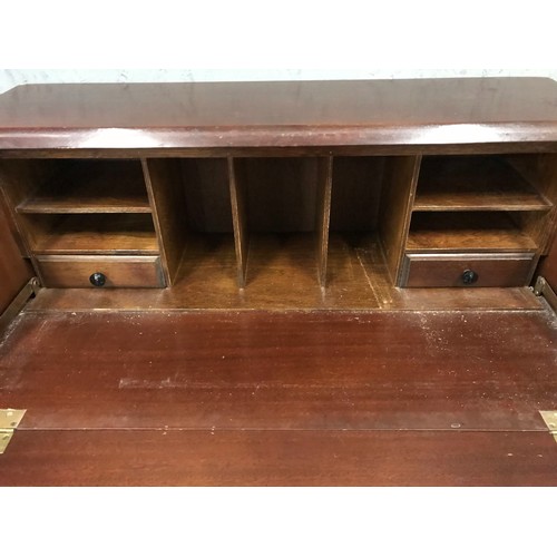 132 - Mahogany Bureau  on queen ann legs