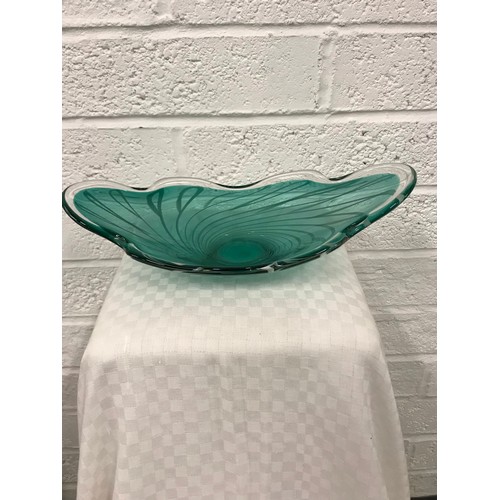 1 - Large Green Glass Splash Bowl