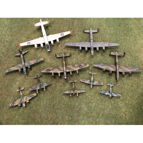 242 - Assembled Plastic Model Kits of world W11 aircraft Lancaster , spitefire and more see all pictures... 