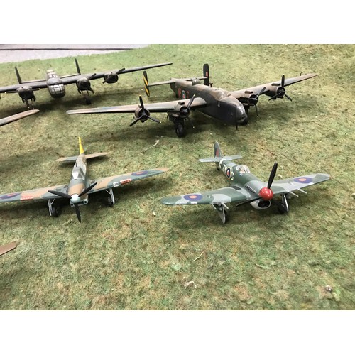 242 - Assembled Plastic Model Kits of world W11 aircraft Lancaster , spitefire and more see all pictures... 