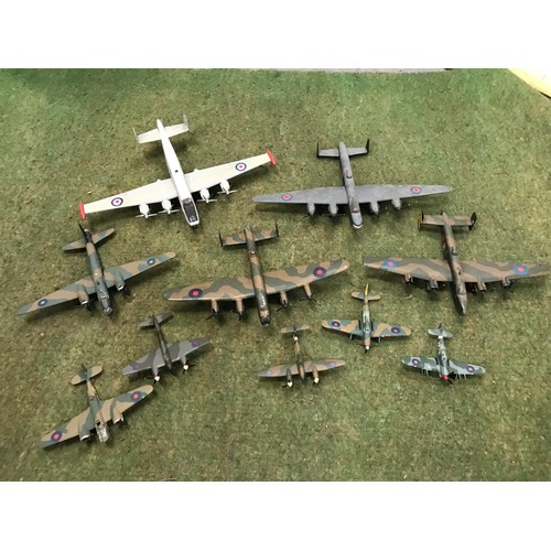 242 - Assembled Plastic Model Kits of world W11 aircraft Lancaster , spitefire and more see all pictures... 