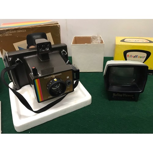 63 - vintage Halina viewer + polaroid camera -boxed