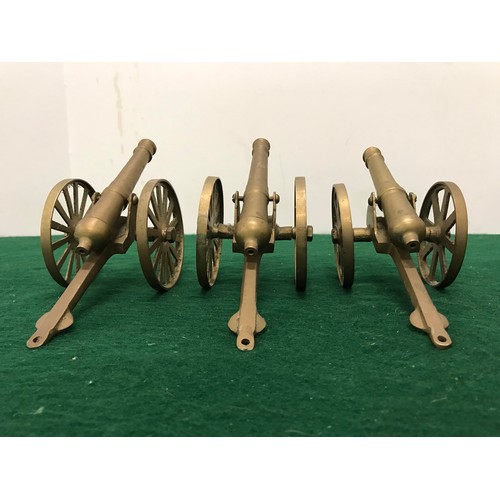 61 - 3 x brass canons