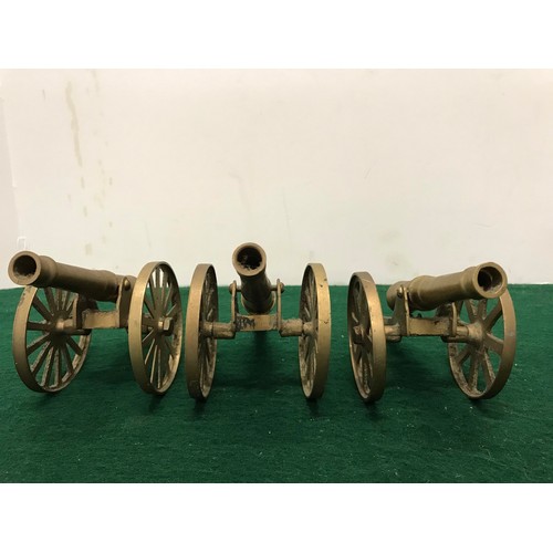 61 - 3 x brass canons