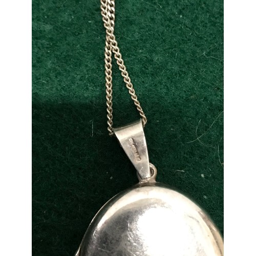 52 - 925 stamped silver locket & chainTotal Weight 11.24g