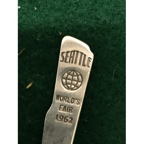 51 - sterling silver 1962 World's fair Seattle spoonTotal Weight 12.98g