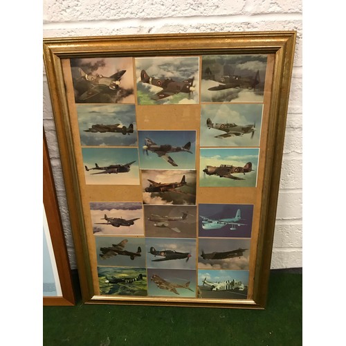 163 - Three Large Framed Air Force related prints air craft Recognition , air Fields , and pictures