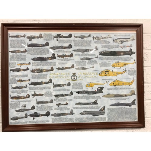 163 - Three Large Framed Air Force related prints air craft Recognition , air Fields , and pictures