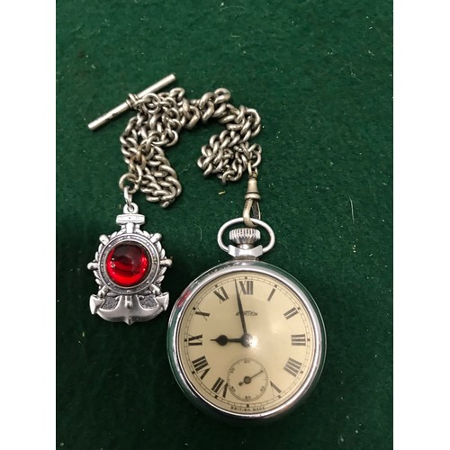 233 - Pocket Watch With Chain and fob see all pictures