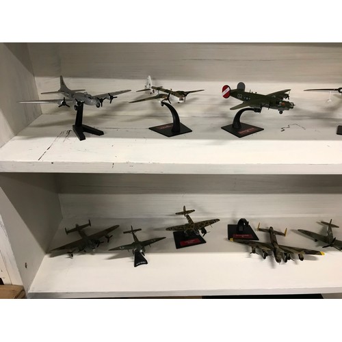 449 - Collection of Die cast military aircraft of world war 11have been displayed