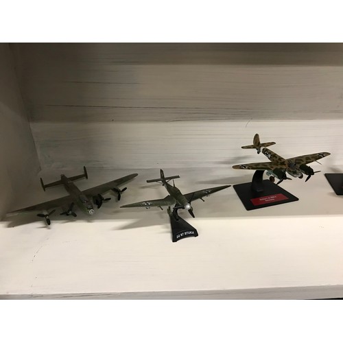 449 - Collection of Die cast military aircraft of world war 11have been displayed