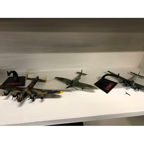 449 - Collection of Die cast military aircraft of world war 11have been displayed