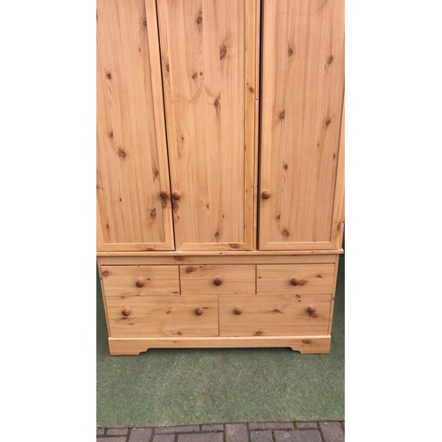 180 - Pine Effect wardrobe with Draws