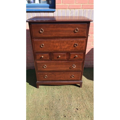 195 - STAG Mahogany Finish Chest of  seven Draws