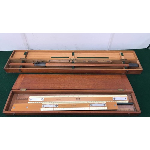 216 - 1917 Cased Number 957 HOUGHTON-BUTCHER MFG AND CO MAP TOOL and rulers see all pictures