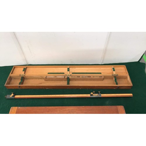 216 - 1917 Cased Number 957 HOUGHTON-BUTCHER MFG AND CO MAP TOOL and rulers see all pictures