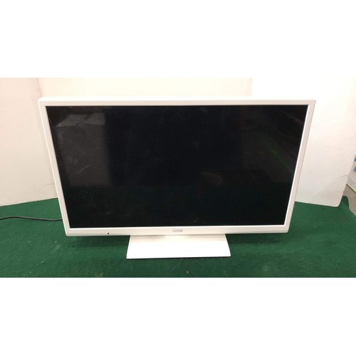 222 - White finish LOGIK DVD Television no remote see all pictures