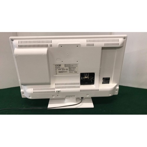 222 - White finish LOGIK DVD Television no remote see all pictures