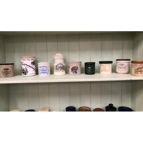 220 - Collection of mixed style STILTON CHEESE pots and lids see all pictures
