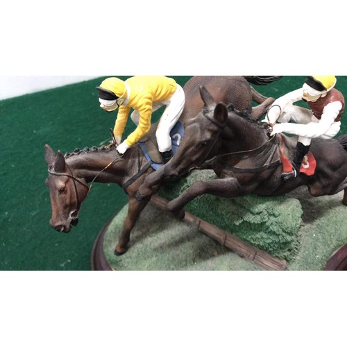 417 - horse jokey sculpture in resin