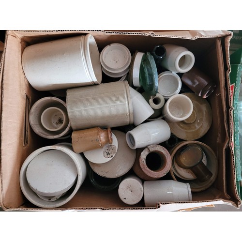 15 - 2 boxes of stoneware jars