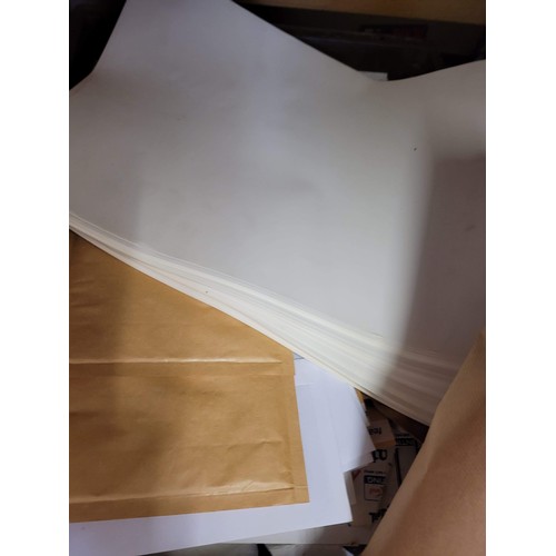 58 - box of scrap paper + padded envelopes