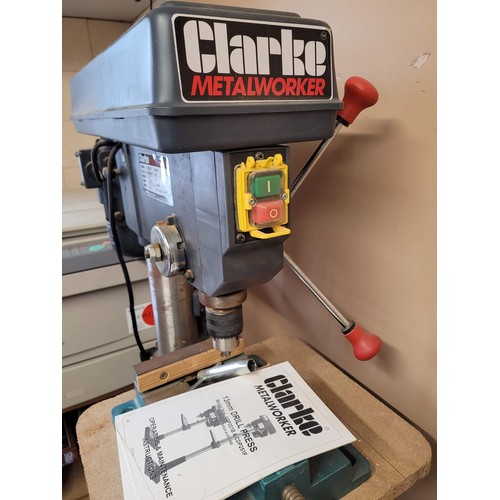 62 - CLARKE METAL WORKER PILLAR Drill CDP251f stand working when tested