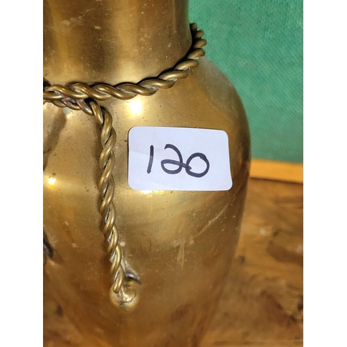 120 - pair of large brass vases