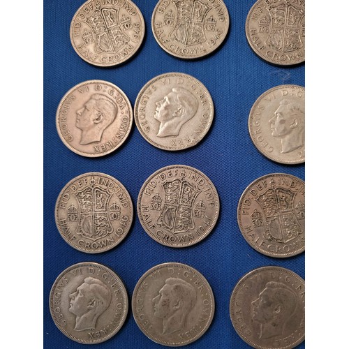 169 - 37 x george VI  half crowns