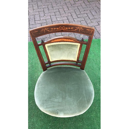 101 - Walnut inlaid regency bedroom chair