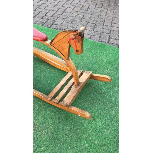 102 - Wooden rocking horse