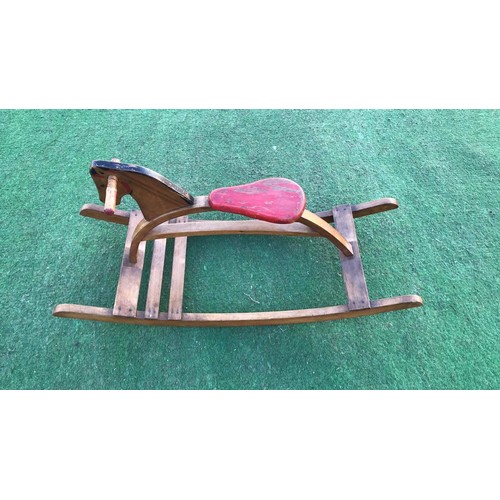 102 - Wooden rocking horse