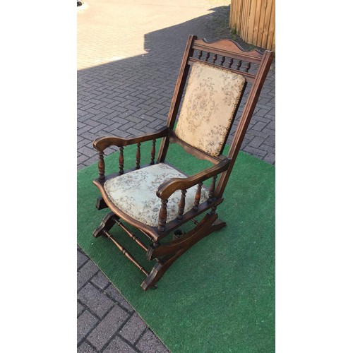 103 - Beech framed American rocking chair