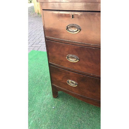 108 - Georgian mahogany 2 over 2 bow fronted chest of drawers