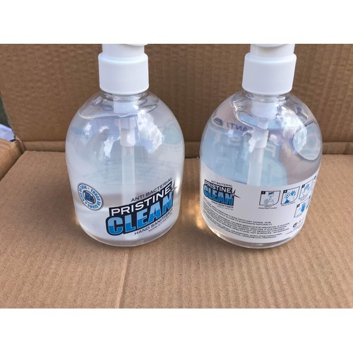 127 - 2 boxes x 12 Bottles of anti bacterial pristine clean hand sanitiser size 500ml