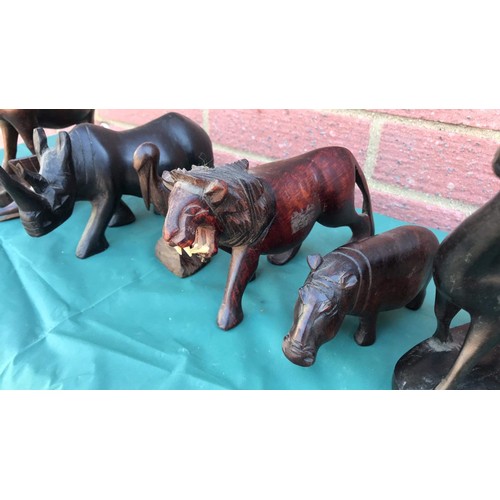 82 - 8 Carved animals