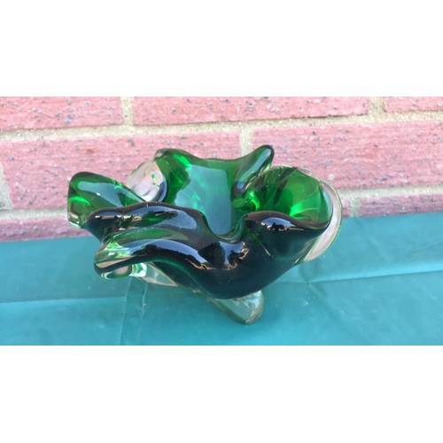 27 - Green glass dish/bowl